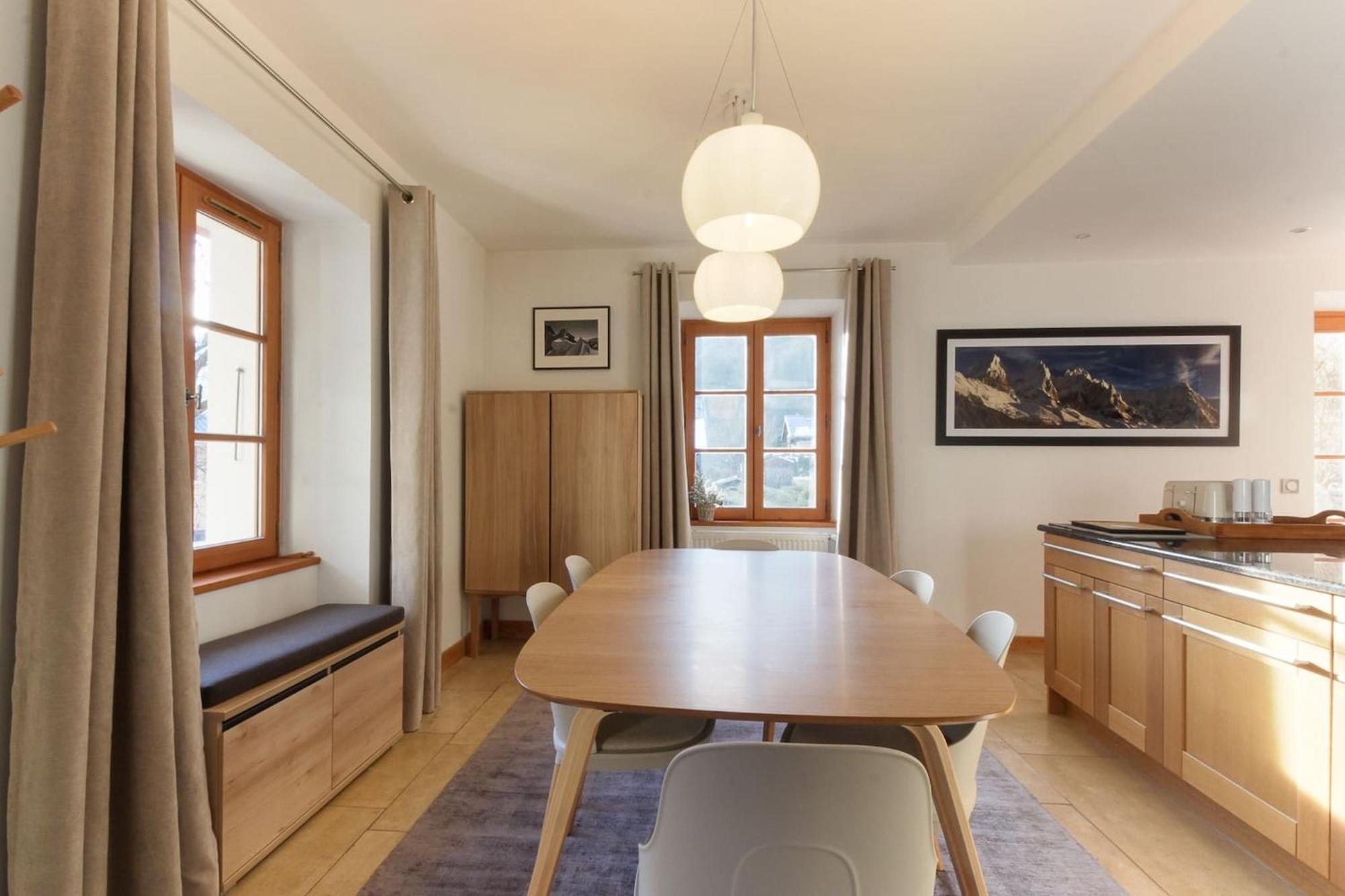 Ferienwohnung Les Alpins - Centre De Chamonix - Renove Avec Jardin Et Vue Imprenable Sur Le Montblanc Exterior foto