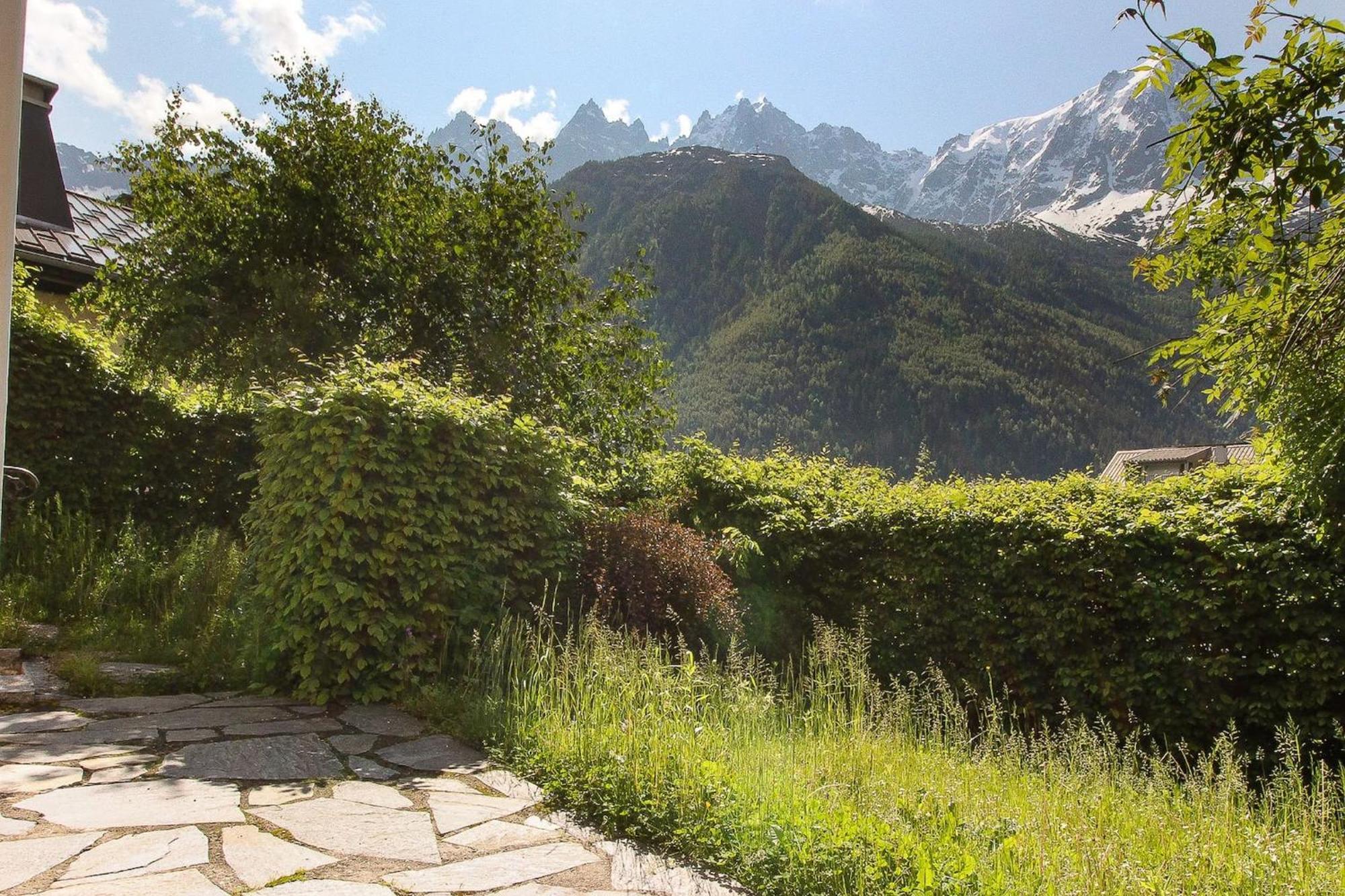 Ferienwohnung Les Alpins - Centre De Chamonix - Renove Avec Jardin Et Vue Imprenable Sur Le Montblanc Exterior foto